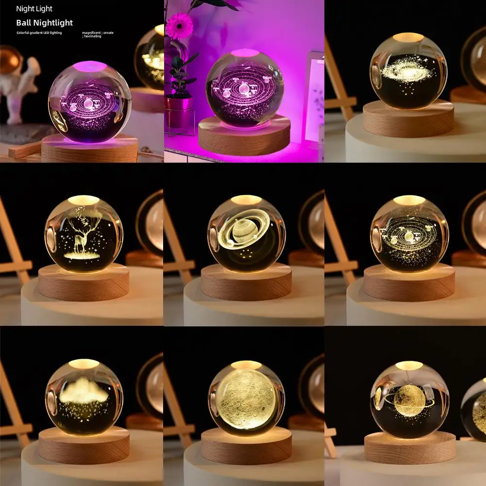 6 см 3d хрустальный шар украшения 2025 астрономические солнечные планеты астронавт