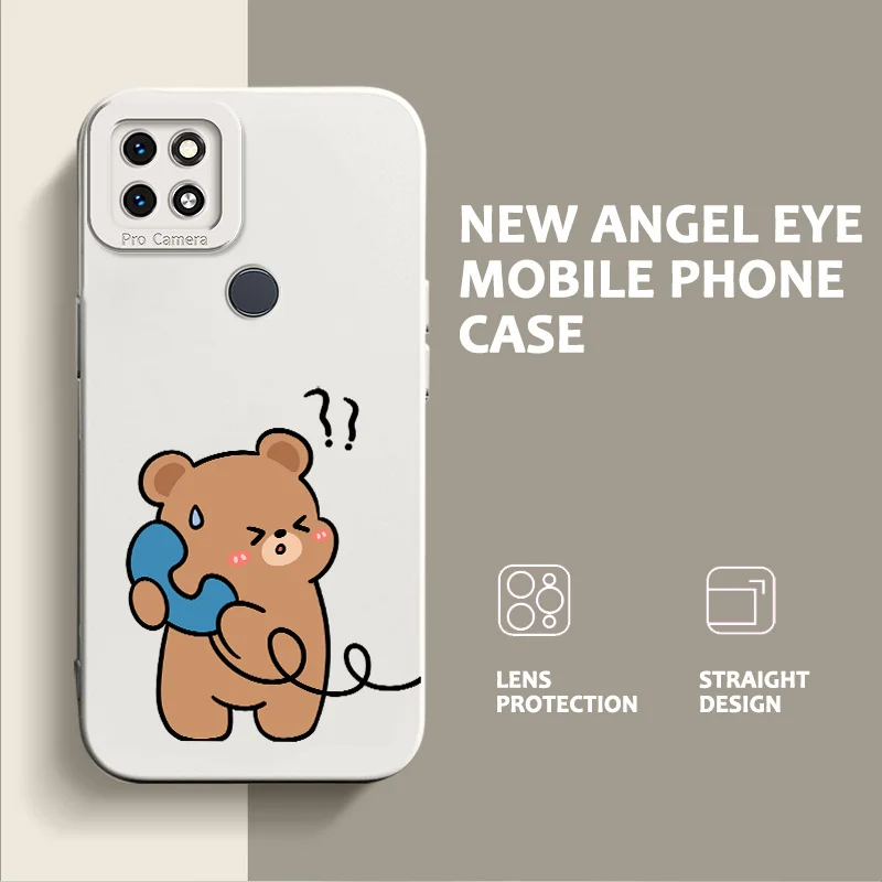 Angel Eyes Case for OPPO A15 A15s A35 2021 A12E A16 A16K A31 A8 A5 Realme C1 2018 Angry call bunny bear Case