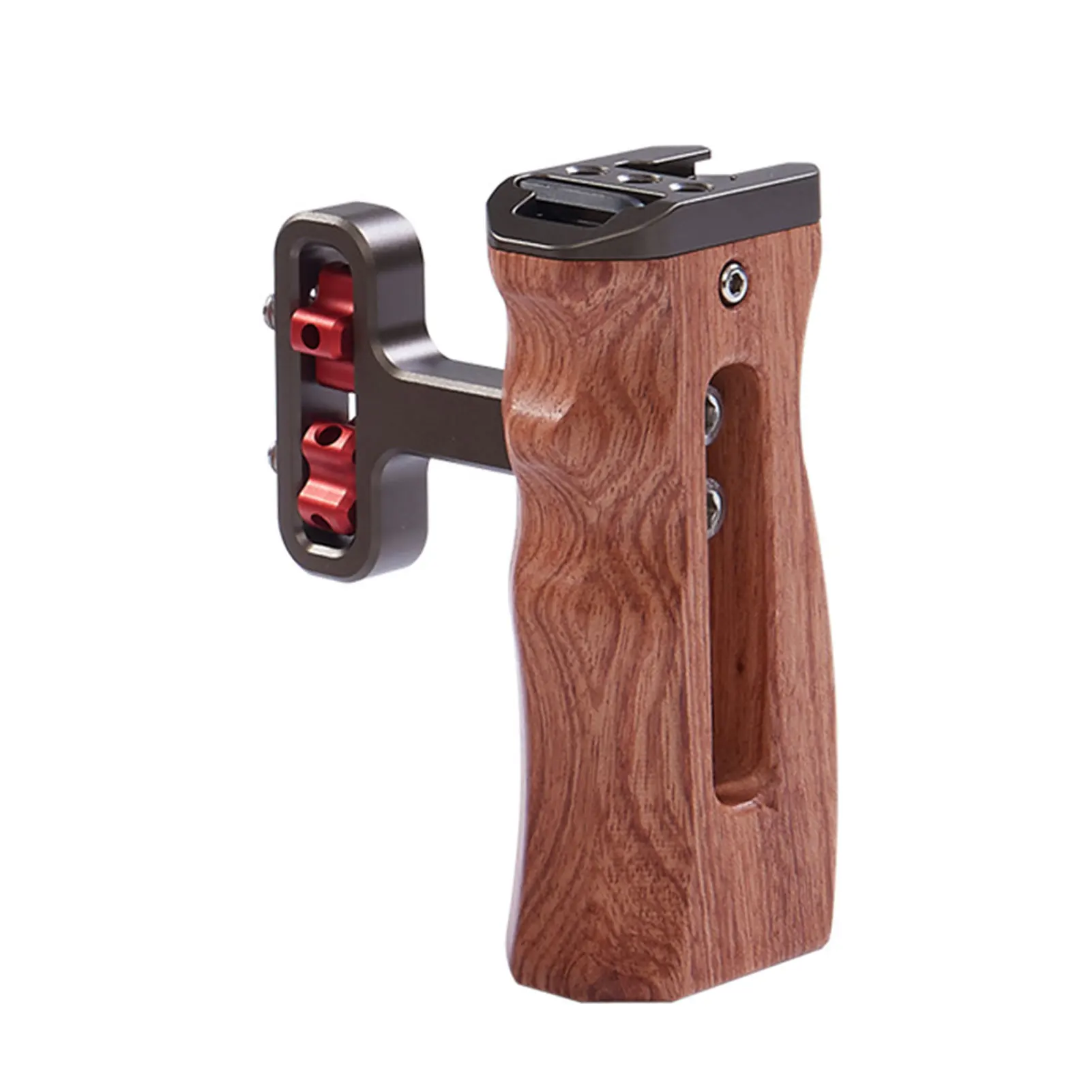 

Easy Install Camera Cage Side Handle With Screw Hole Cold Shoe Ergonomic Height Adjustable Accessories Universal Wooden For DSLR