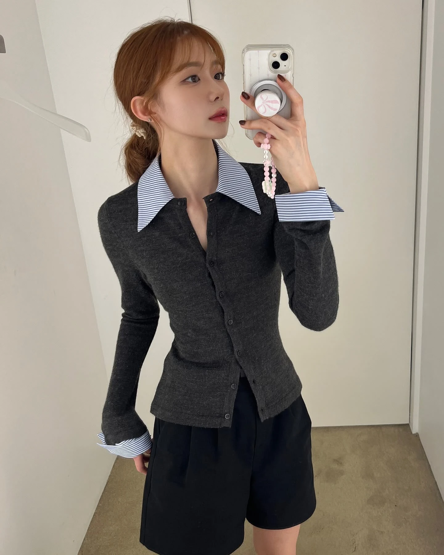 Южная Корея Yy24 Осень и зима Новый Qi Xue Yun Same Sle из двух частей в полоску стиле