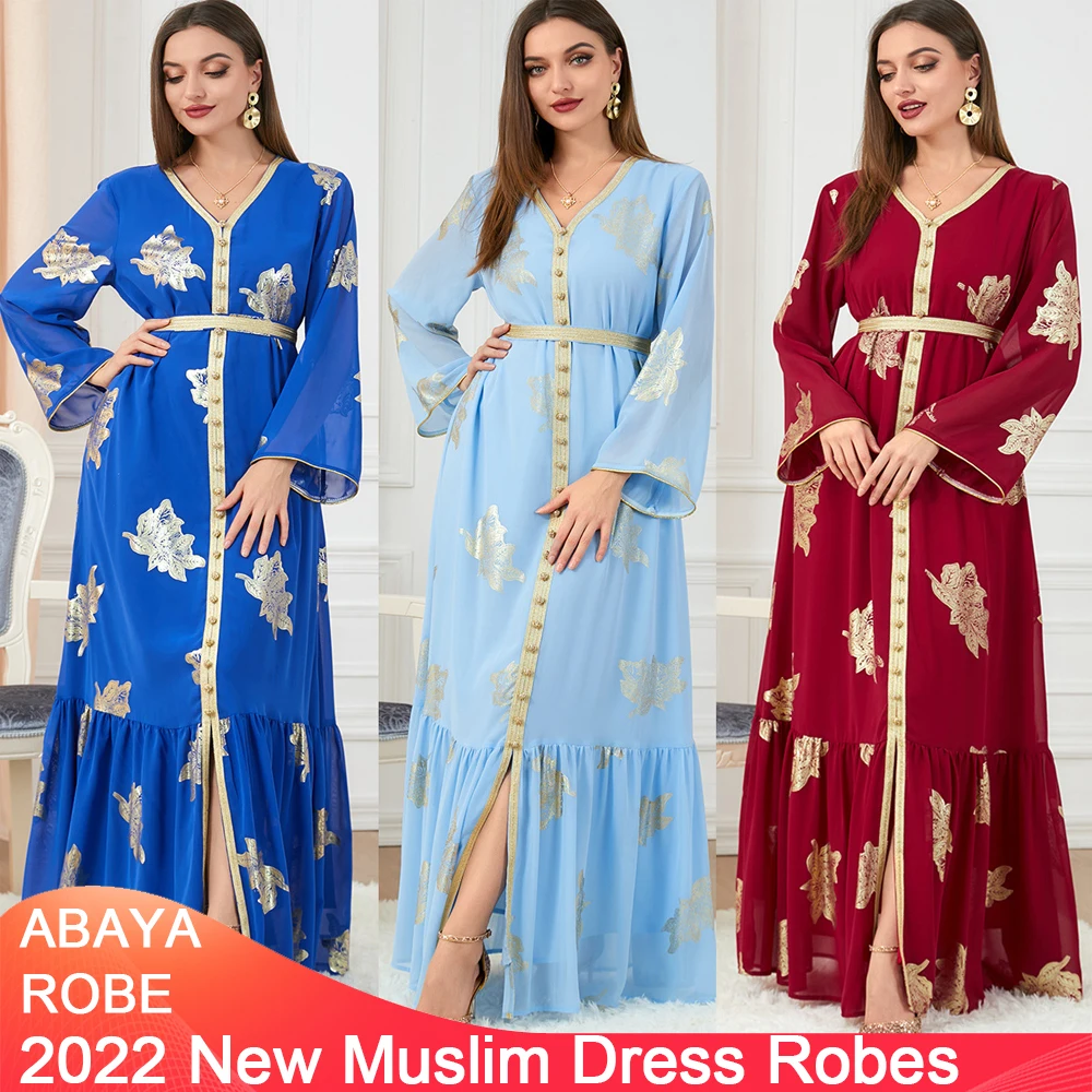 2023 New Dress Autumn Women's Fashion Dress Evening Dresses Party Dresses For Women Abaya Muslim Sets Abayat Robe Pin Hijab Cap