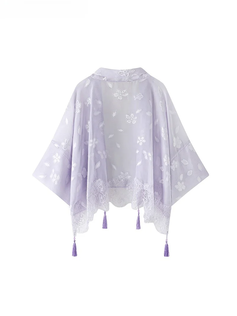 La Chapelle новая китайская шаль с кисточками женский летний новый кружевной кардиган