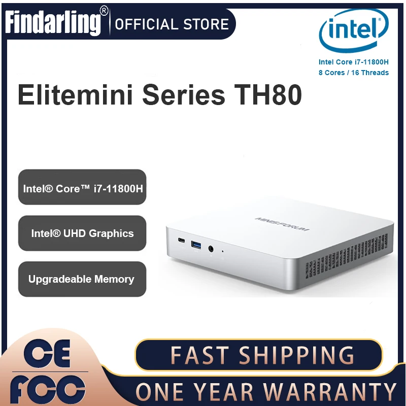 Мини-ПК Minisforum TH60/TH80, игровой компьютер с процессором Intel Core i7-11800H Windows 11 Dual WiFi6 DDR4 32 ГБ 512 ГБ SSD HD DP Type-C