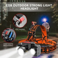 portable led headlamp waterproof headlight usb rechargeable fishing lantern super bright head light 4 mode outdoor camping torch