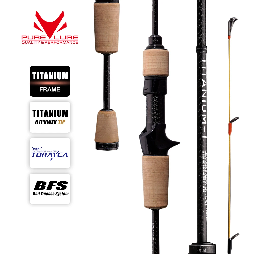 Фото PURELURE TITANIUM-T XUL BFS Rod 0,5-6 г Вес приманки 5 футов 6 футов Окунь Форель Бас Спиннинг Литье Титановый направляющий кронштейн F MF Action №1