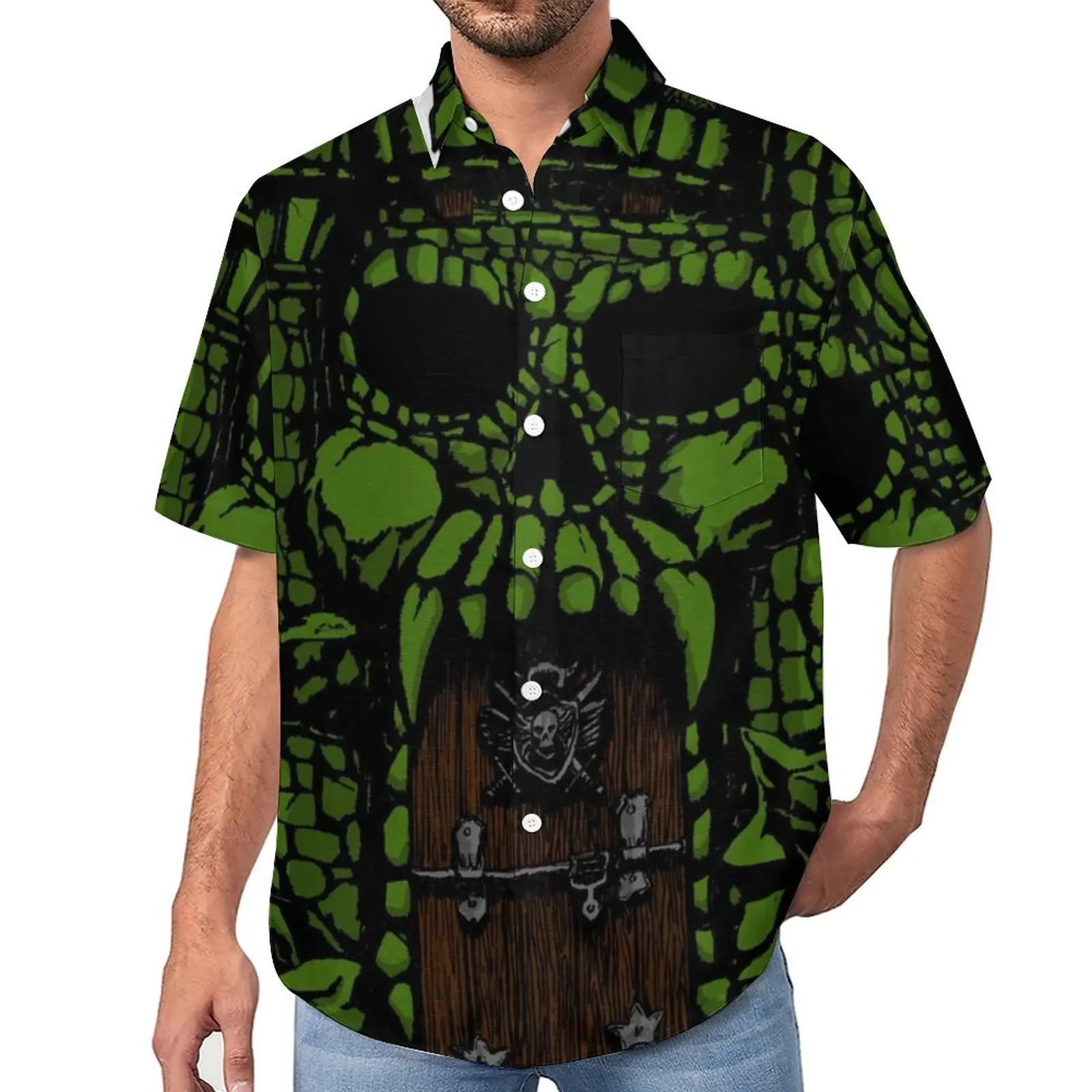 

By The Power of Greyskull Blouses Men Masters of The Universe Casual Shirts Hawaiian Short Sleeve Graphic Streetwear Beach Shirt