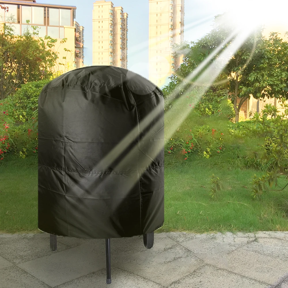 Anti Dust Waterproof 77x58cm/80x66x100cm Grill Cover Round BBQ Grill Cover Rain Protective Camping Outdoor Barbecue Cover