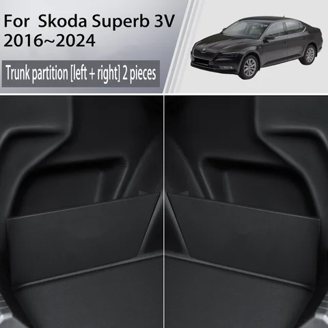 Для Skoda Superb 3 в 2016 ~ 2024 2017 2018 2019 перегородка для багажника автомобиля многофункциональная коробка для хранения автомобильные аксессуары для интерьера