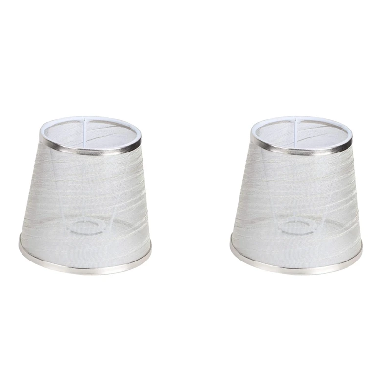 

2X Bedside Mini Transparent Lampshade Chandelier Fabric Lamp Wall Lamp Desk Lamp Replacement Shell Cover