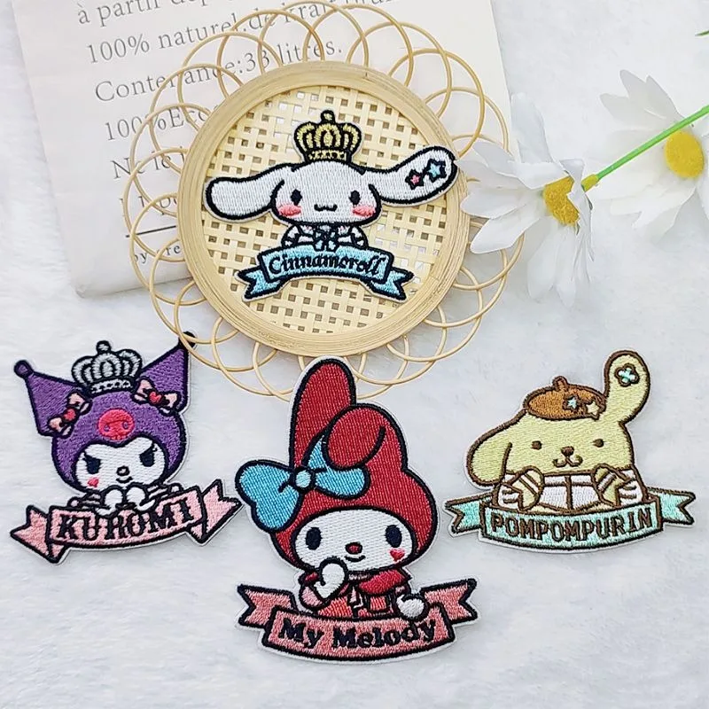Новинка Sanrio Cinnamoroll Kuromi мультяшная Милая ткань с вышивкой патч для обуви сумки