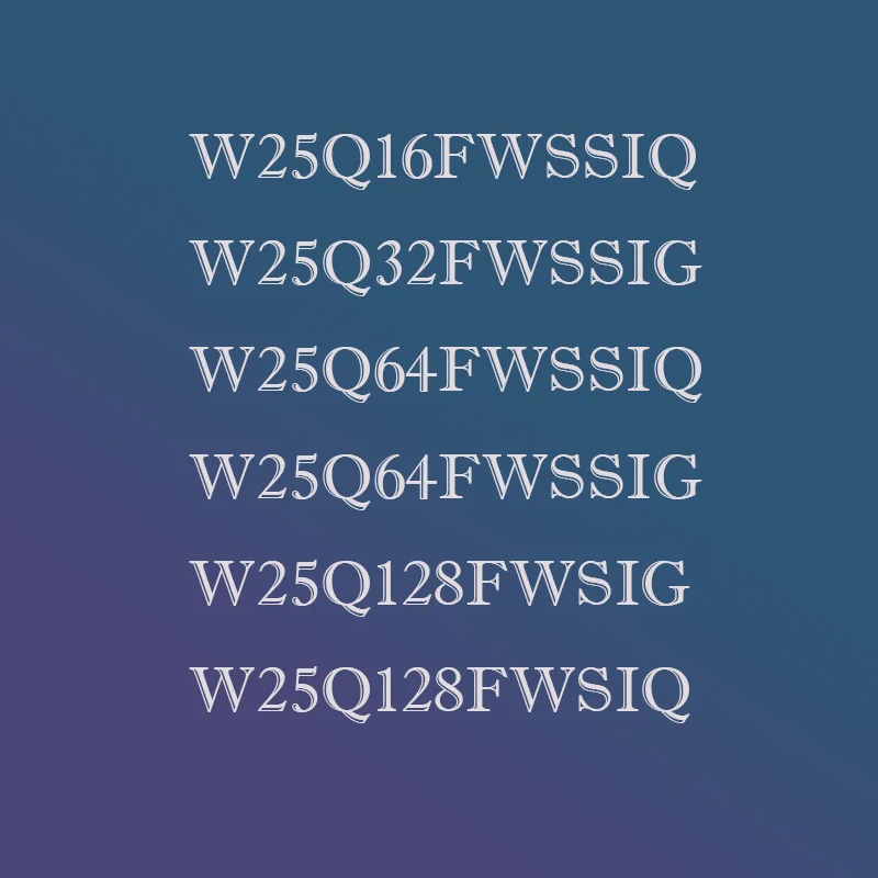 Фото W25Q128 64 32 16 FWSSIG FWSSIQ FWSIG FWSIQ FWSG FWSQ FW пластиковый корпус