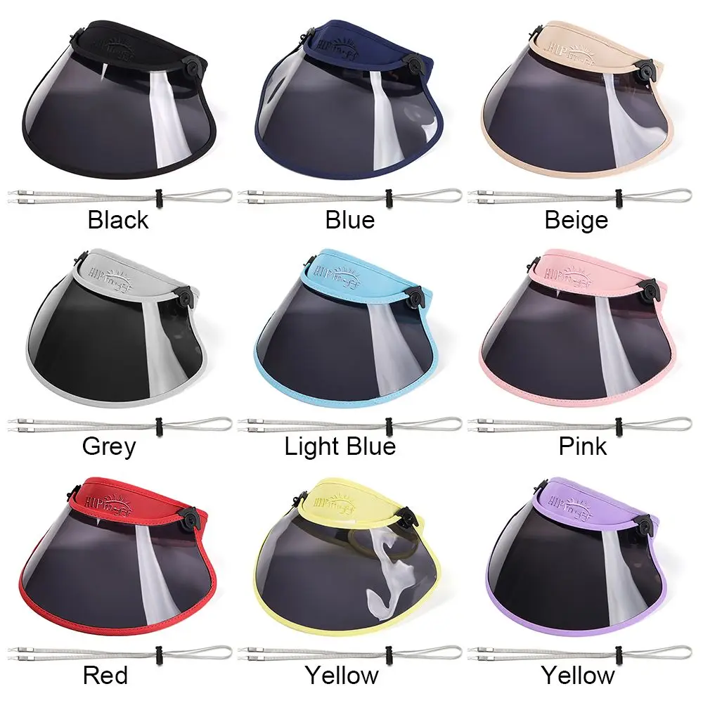 Регулируемая прозрачная детская козырьковая шляпа с защитой от УФ-лучей, гибкий летний защитный козырек на солнце.