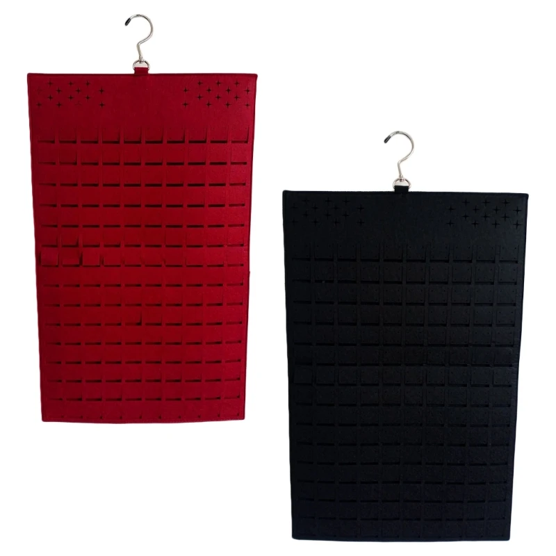 

Upgraded Felt Earrings Storage Bag Double-sided Brush Face Jewelry Hanging Bag Wall Hanging Necklace Rings Storage Bag K3ND