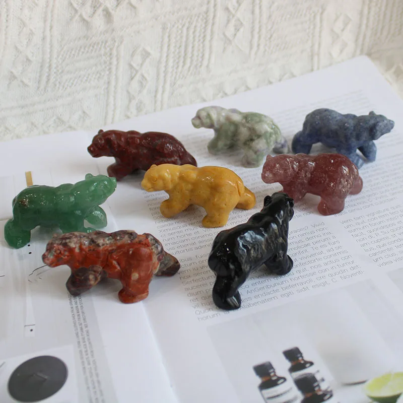

Cross border wholesale of exquisite polar bear natural stone indoor decorations