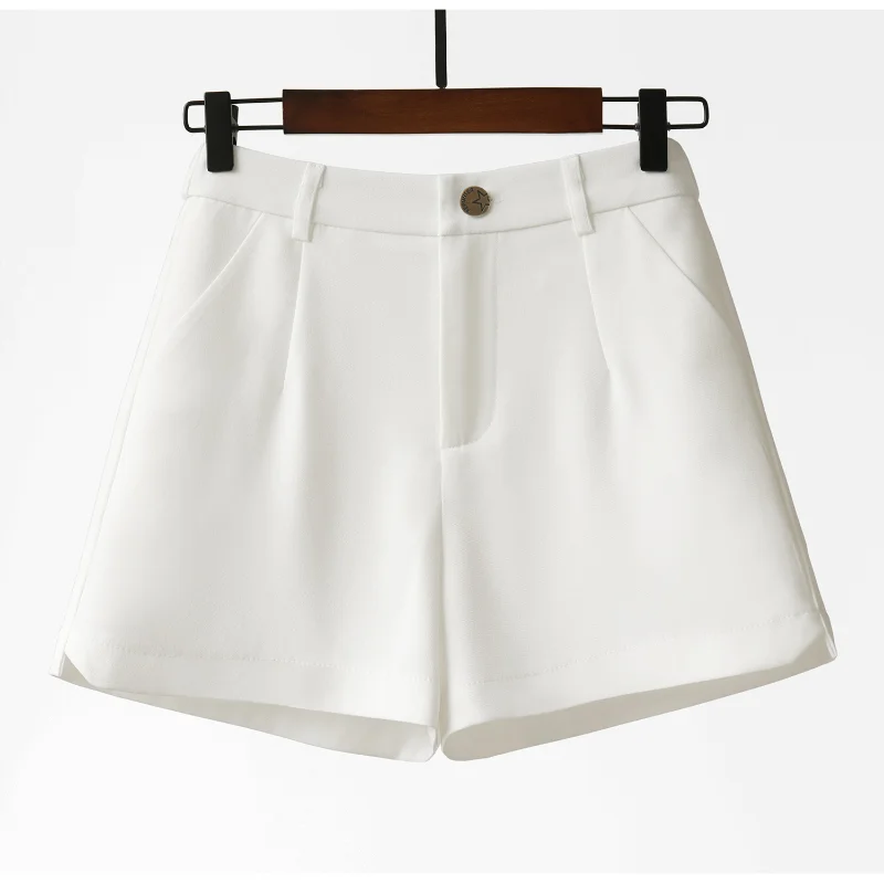 Fashion Shorts Women 2023 Summer New High Waist Thin Wide Leg A-line Black Outer Wear Suit Thin Style Casual Pants Biker Shorts