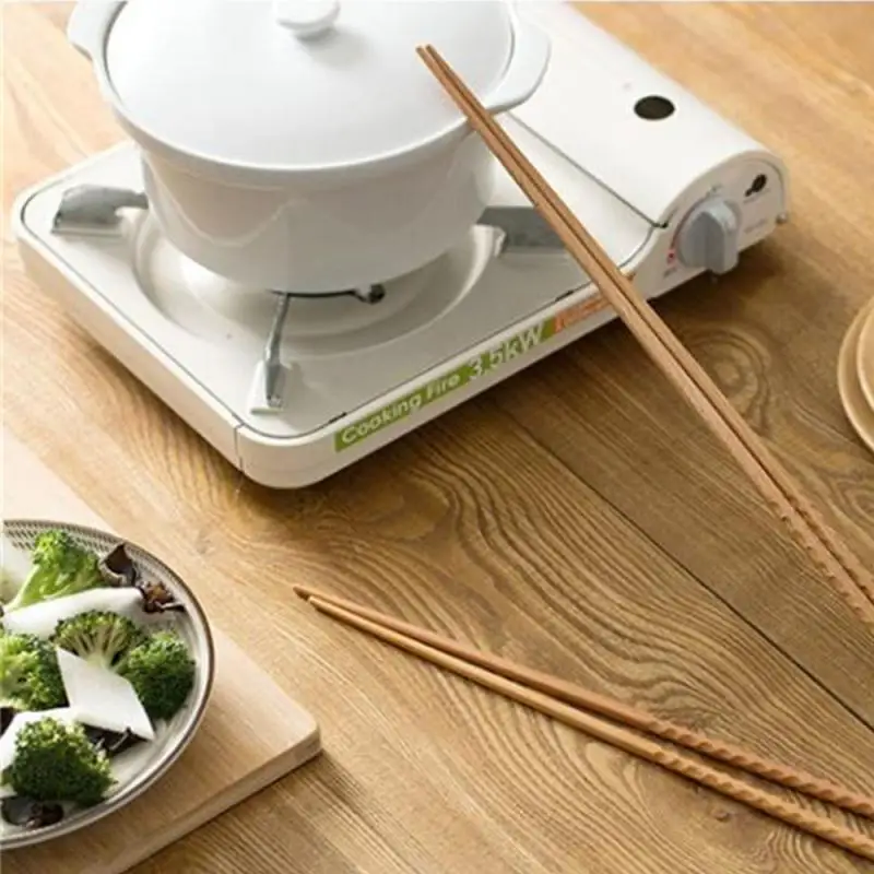 

Kitchen Solid Wood Chopsticks 2023 Beech Lengthened Chafing Dish Fried Chopsticks Home Japanese Non-slip Noodle Chopsticks