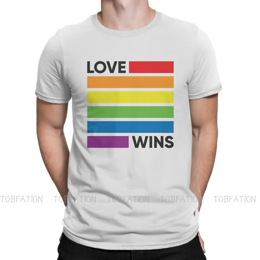

Rainbow Flag Love Wins LGBT Pride Harajuku TShirt Gay Rainbow Boys Love Creative Streetwear Leisure T Shirt Male Tee Unique