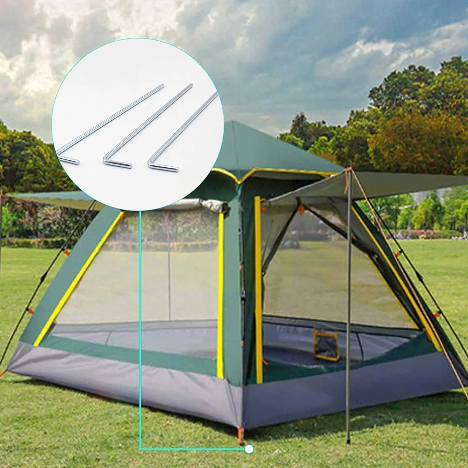 

5pcs 22cm Tent Pegs Steel L-shape Tent Nails Garden Tent Tents Accessories Outdoor Duty Nail Camping Heavy Stakes Stakes Gr N9a1