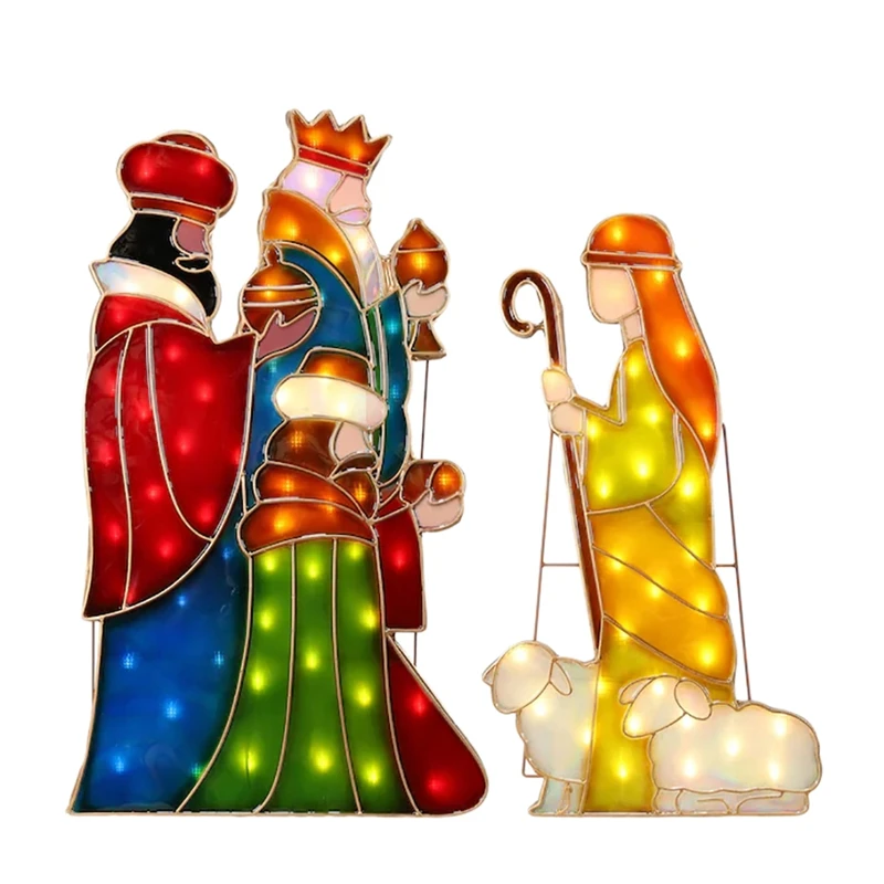 

Garden Outdoor Yard Scene Garden Decorative Home Decoration Jesus Birth Scene Silhouette 2022 Newest LED