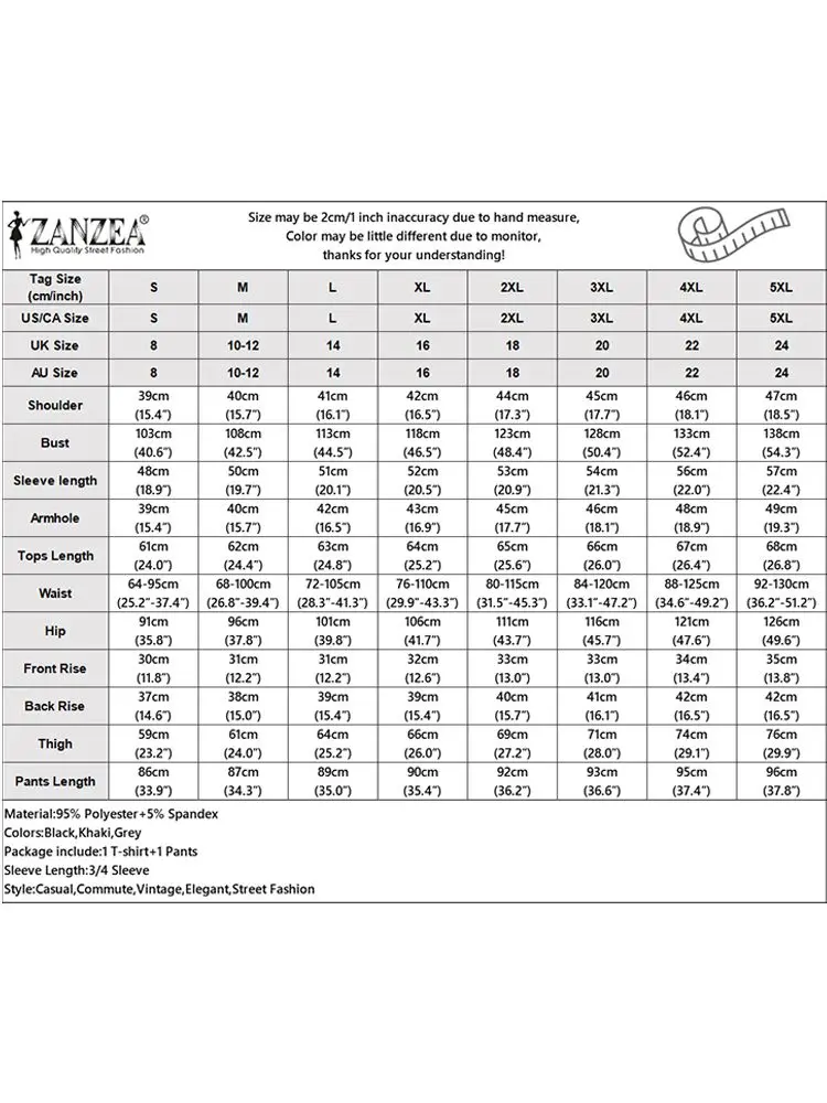 ZANZEA Женская повседневная блузка с v-образным вырезом и широкие брюки свободный