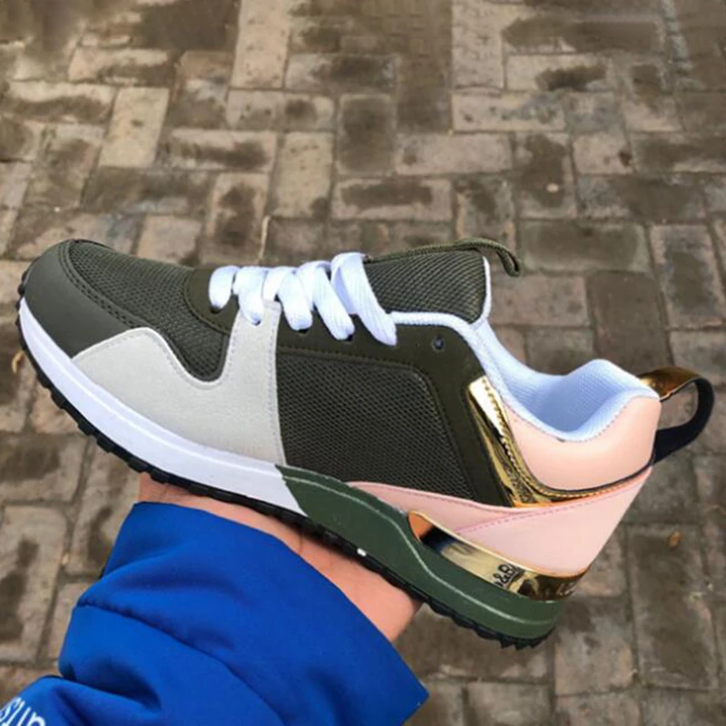 

Женские кроссовки на платформе, Повседневные Дышащие Мягкие кроссовки на плоской подошве, спортивная женская обувь на плоской подошве, 2022