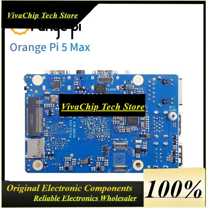 Фото RoRuS Orange Pi 5 Max 16 ГБ V1.5 Одноплатный компьютер LPDDR5 8-ядерный Rockchip RK3588 Мини-ПК 6 TOPS NPU Микрокомпьютер для ИИ-задач №1