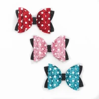 4in handmade shiny hairgrips mickey minnie girls bows hair clips glitter hairpins cute sequins hair accessories kids childred