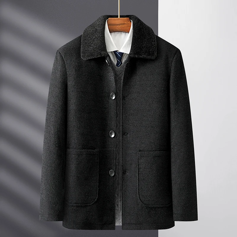 Куртка среднего и пожилого возраста мужская одежда осенне-зимняя флисовая