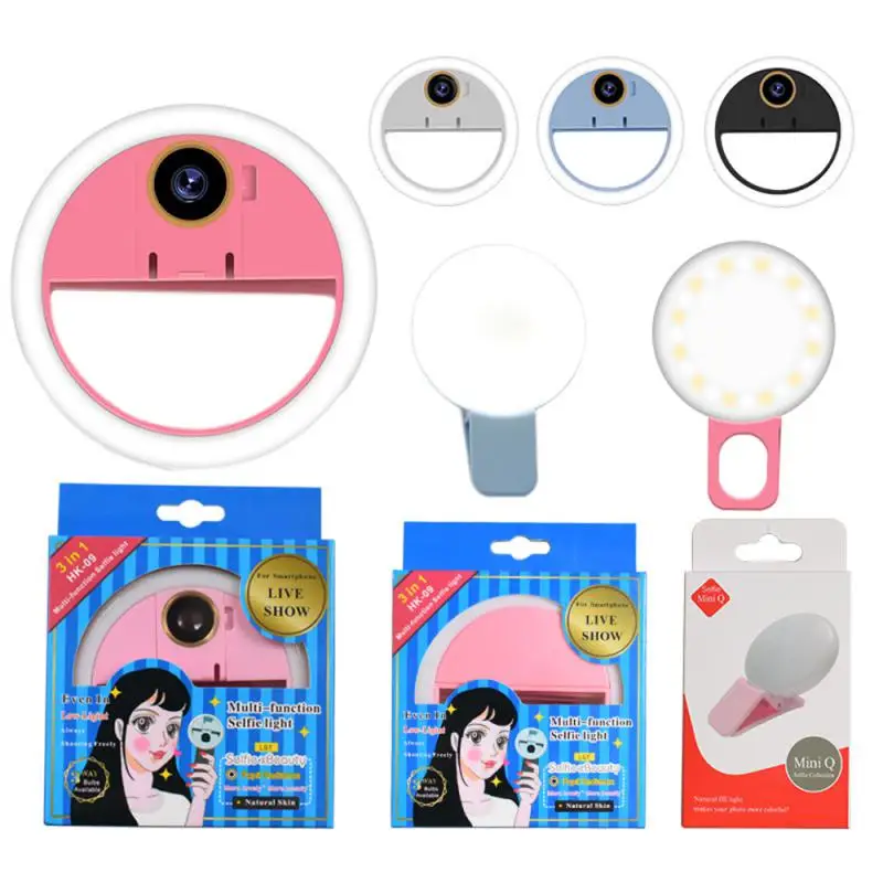 

Universal Selfie LED Ring Flash Light with Lens For iPhone X XR 7 6 Mobile Phone 36 LEDS Camera Selfie Lamp Luminous Ring Clip