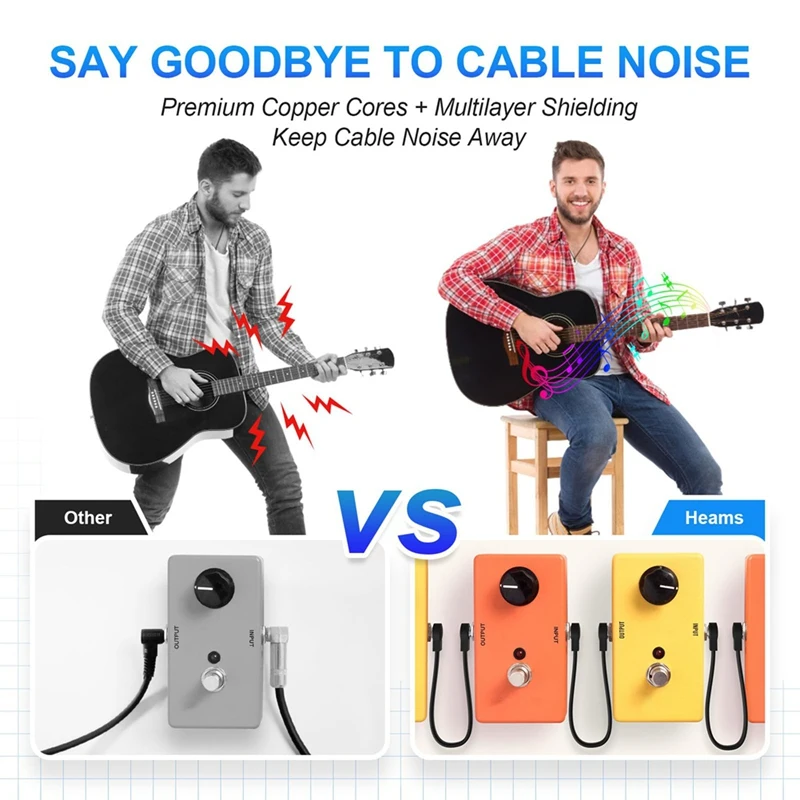 Фото 6 шт./упаковка, 6-дюймовый Соединительный кабель для гитары, приборный гитарный Педальный кабель, Прямоугольный плоский соединительный кабель №5
