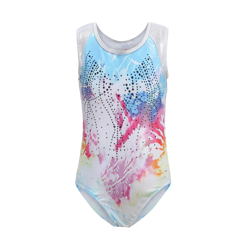 

New Gymnastics Dancesuit Sleeveless Dance Leotards Ballet Outfit Child Green Blue Gymnastic Leotards Kids Ballet Suits