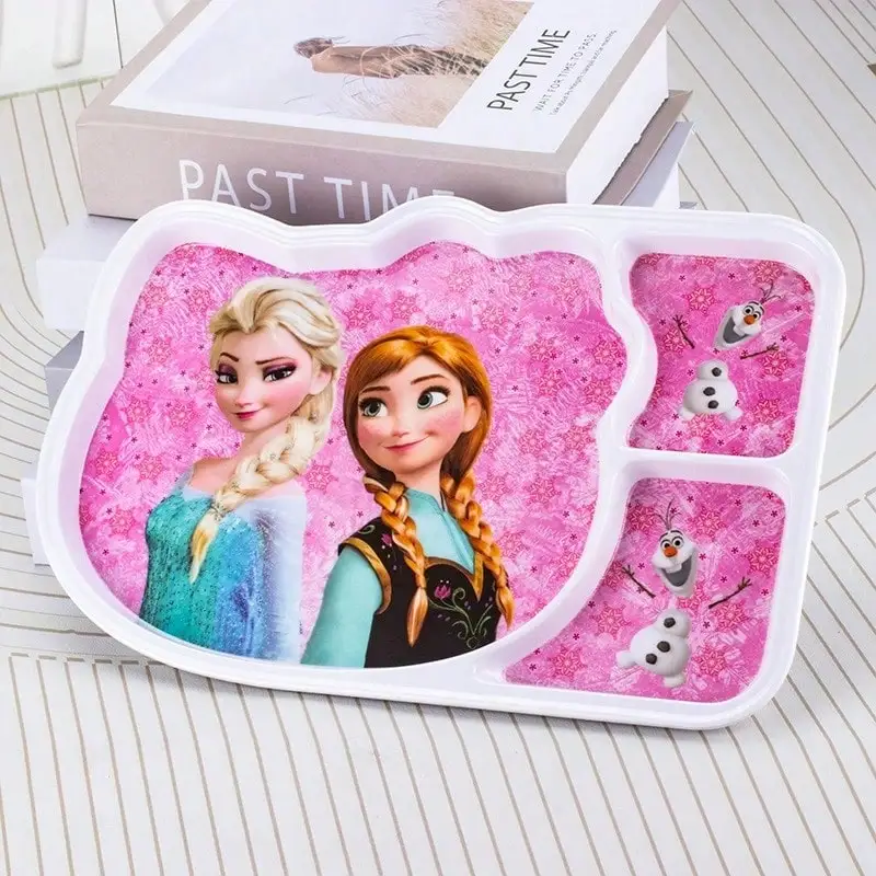 Фото Обеденные тарелки Disney с изображением принцессы Эльзы на тему «Замороженного сердца», идеально подходят для еды, портативной посуды и кемпинга, путешествий №2