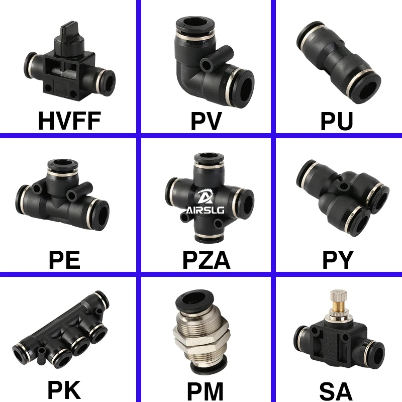 

10Pcs Pneumatic Hose Fitting Pipe Connector Trachea equal diamater Water Air Quick Release Couping PU4 PE6 HVFF10 PY12 PZA4 PK6