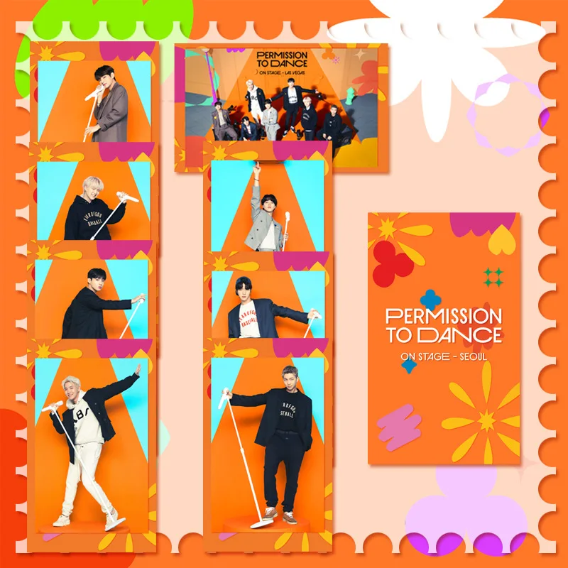 

8Pcs/Set Kpop Bangtan Boys New Album PERMISSION TO DANCE ON STAGE Postcard Lomo Card Photo Card Gifts Fans Collection Wholesale