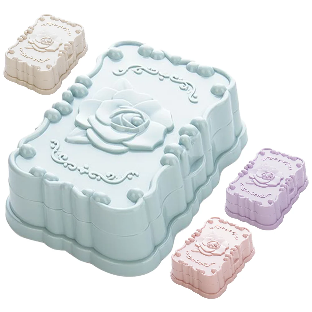 

Soap Dish Tray Box Travel Bathroom Dish Case Saver Container Shower Draining Plastic Drip Bar Leakproof Lid Drainer