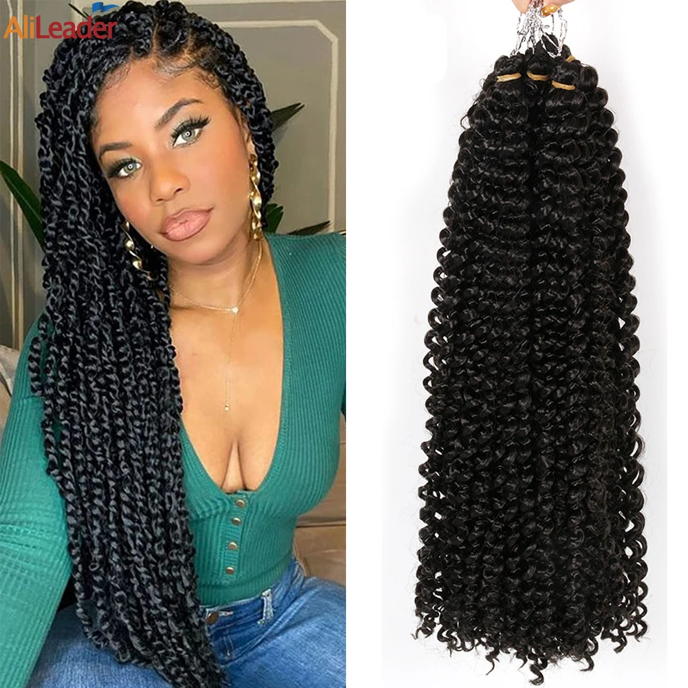 

18 Inch 1-6 Packs Water Wave Passion Twist Ombre Brown Hair Synthetic Braids For Passion Twist Crochet Braiding Hair Extension