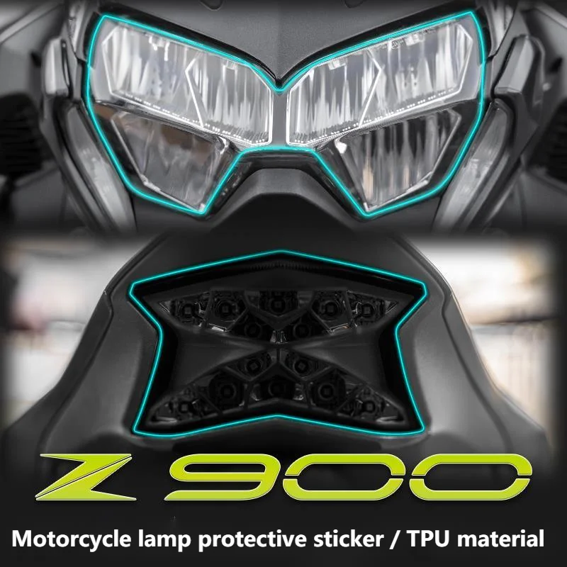 

Motorcycle Tpu Transparent Headlamp Protection Film Blackening Tail Lamp Color Modification For Kawasaki Z900 Z 900