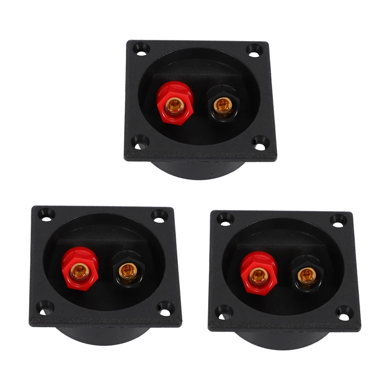 

3X New Square Board Binding Post Speaker Box Terminal Cup Wire Cable Box Connector