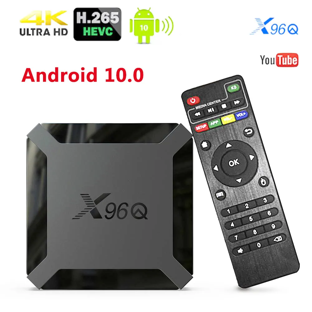 

X96Q Android 10.0 Smart TV BOX 2GB 16GB Allwinner H313 Quad Core 4K Mini Set top fast tv box 2.4G Wifi Youtube pk X96