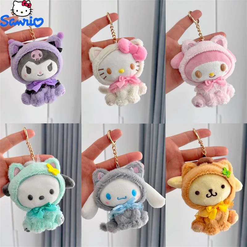 

New Kawaii Sanrio Plush Pendant Kuromi My Melody Hello Kitty Cinnamoroll Cute Doll Doll Japanese Cartoon Children Birthday Gift