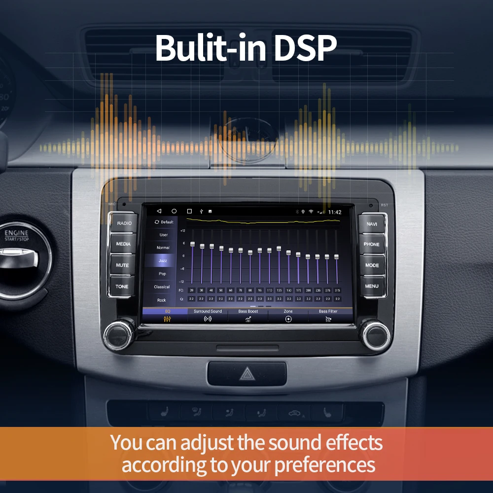 Автомобильный мультимедийный плеер SONICnavi 2 Din Android 10 радио GPS для