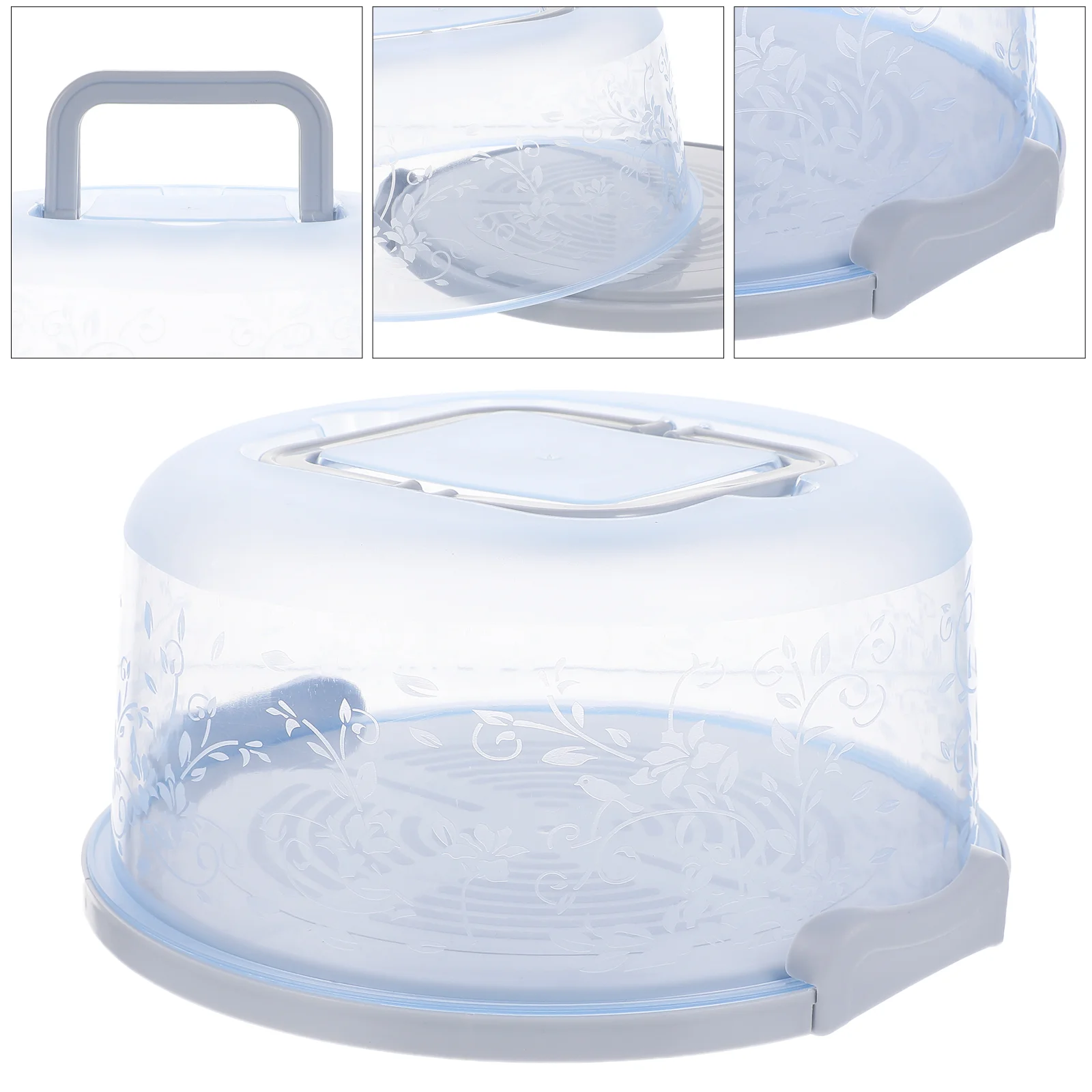 

Cake Carrier Box Holder Storage Portable Boxes Container Keeper Clear Dessert Locking Pastry Saver Weddingbagelscupcaketray