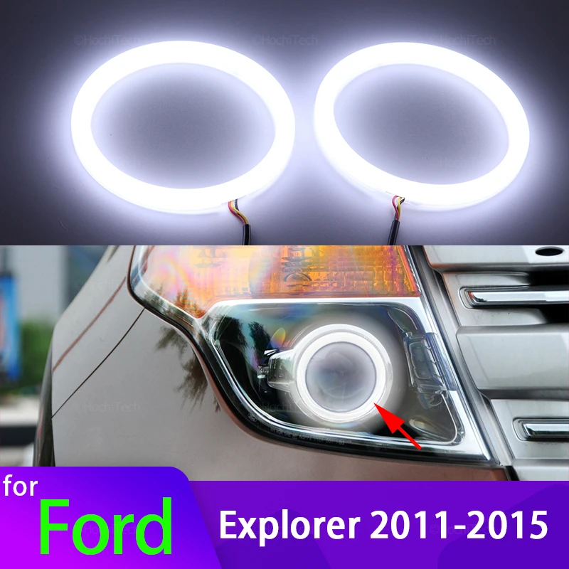 

for Ford Explorer 2011-2015 Car Accessories 6000K White SMD Cotton Light LED Angel Eye Halo Ring Kit, 2 Years Wattanty