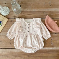 2022 autumn baby clothes floral girls bodysuits toddler girls one piece front girls cotton clothing