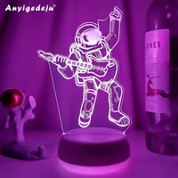 3d astronaut playing guitar night lamps led illusion night light bedroom decoration sleeping lamp best kid gifts dropshipping