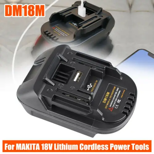 Enlarge DM18M Battery Adapter for Dewalt 20V for Milwaukee 18V Battery M18 Convert to MAKITA Battery,for Makita Power Tools USB Charging
