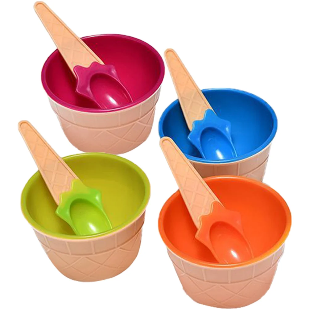 

Ice Cream Bowls Cup Bowl Cartoon Spoonskids Model Cone Party Fruit Holding Pudding Storage Dessert Serving Cups