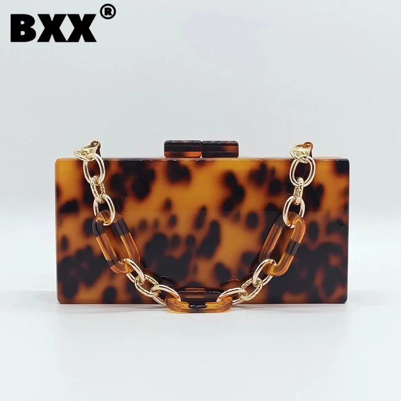 

[BXX] Acrylic Shoulder Chain Crossbody Bag For Women 2023 New Fashion Dinner Party Handbag Female Mobile Protable Bags 8AB524