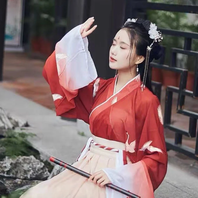 Женский праздничный наряд Hanfu для женщин винтажное Ретро сказочное китайское