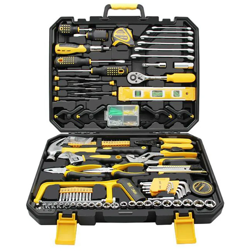 

168 IN 1 Hand Tool Kit with Plastic Tool box Storage Case Combination Hammer Socket Wrench Screwdriver Household Tool Set